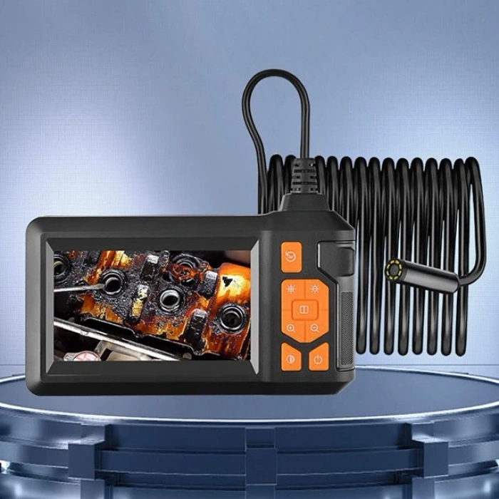 30 Mt Ekranlı 2 Kameralı Endoskop Yılan Kamera Sert Kablo Işıklı 8 MM