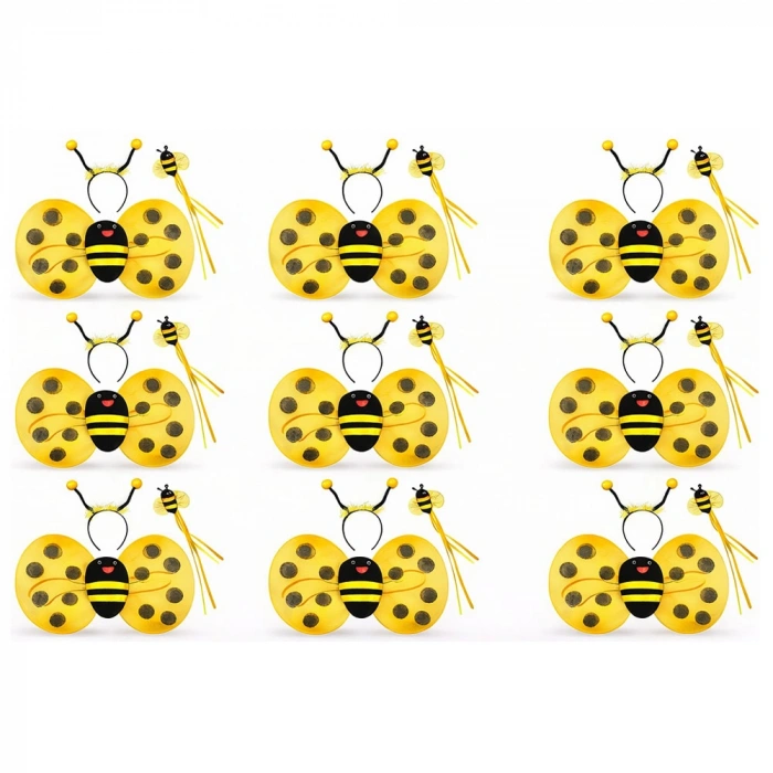 9’lu Arı Kostüm Seti – Kanat Taç Asa