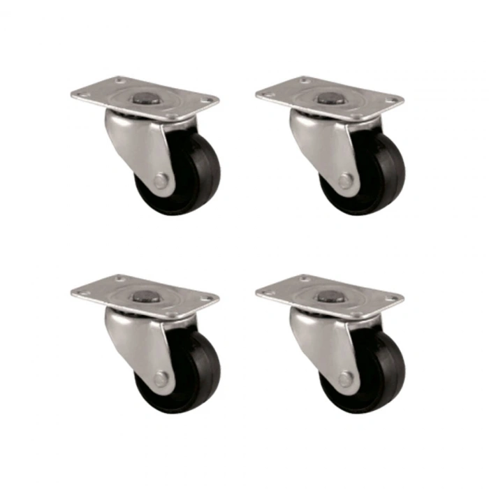 Furç Tablalı Bilyalı Teker - 32MM - Siyah HKS233 - 4 Adet