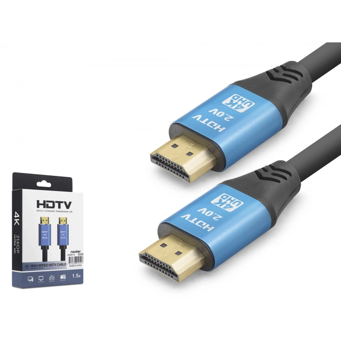 Hdmi 2.0 Kablo 4K Uhd 19+1 Od 8.0 Mm 1.5 M - Siyah Mavi ND4050