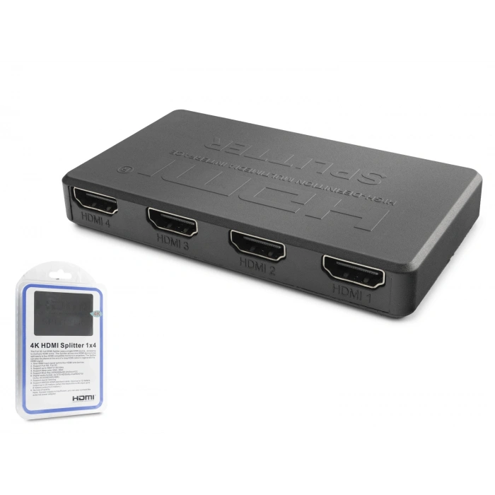 Hdmi Splitter 4K 1 In 4 Out + Usb Güç Kablosu - Siyah HDX1372