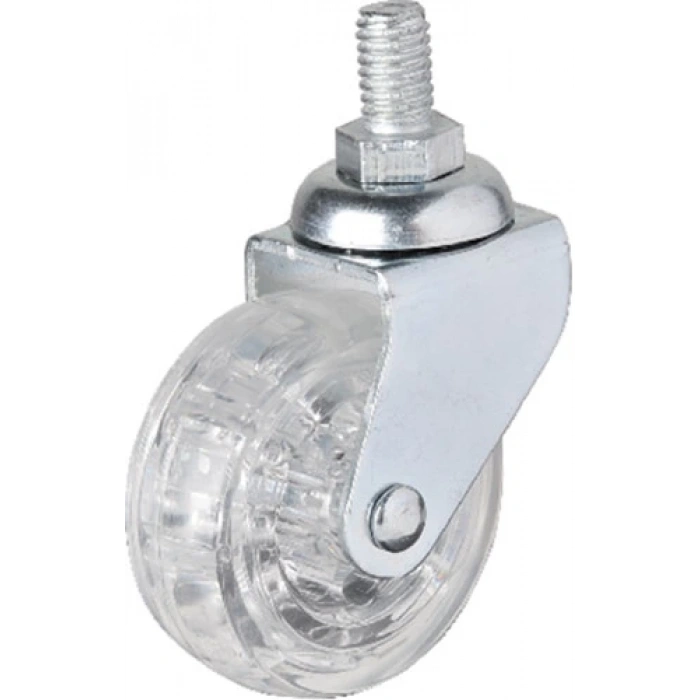 Hts 326 - 50x20 mm Şeffaf Makaralı Vidalı Teker 4 Adet