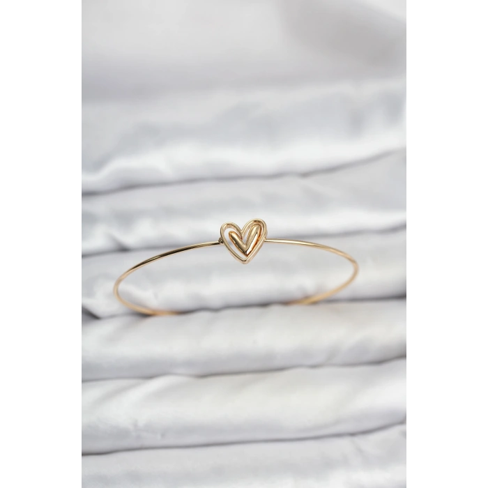 Kalp Model Gold Renk Bileklik