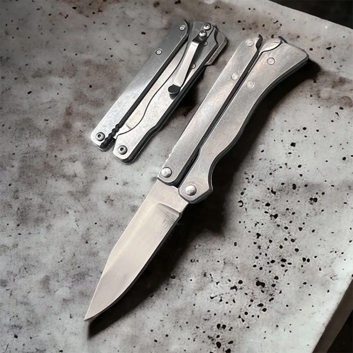 Katlanan Kelebek Çakı Metalik 15 Cm