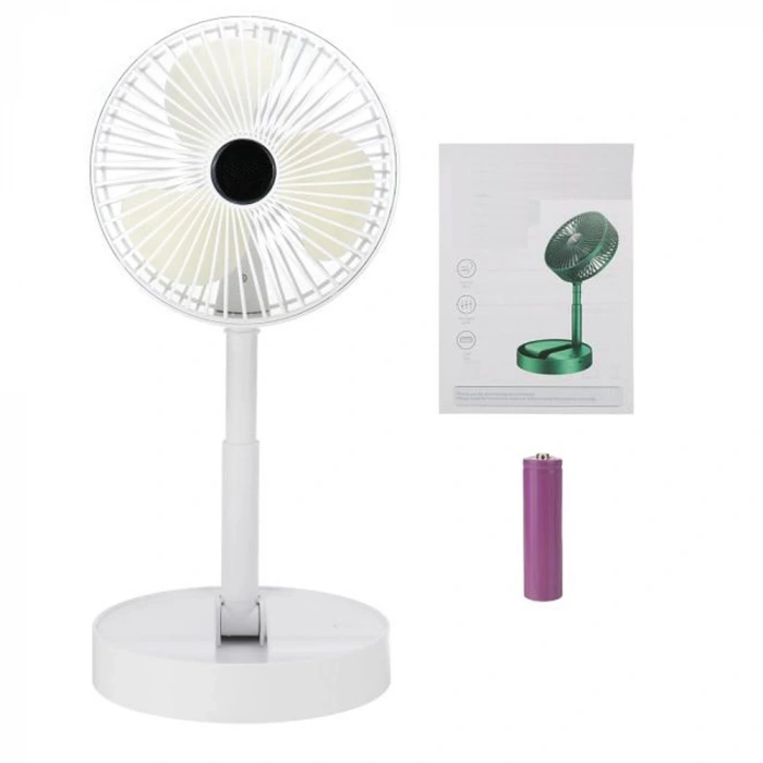 Katlanır Teleskopik Zemin Fanı Yaz Sessiz Masaüstü USB Şarj Edilebilir Taşınabilir Mini Fan