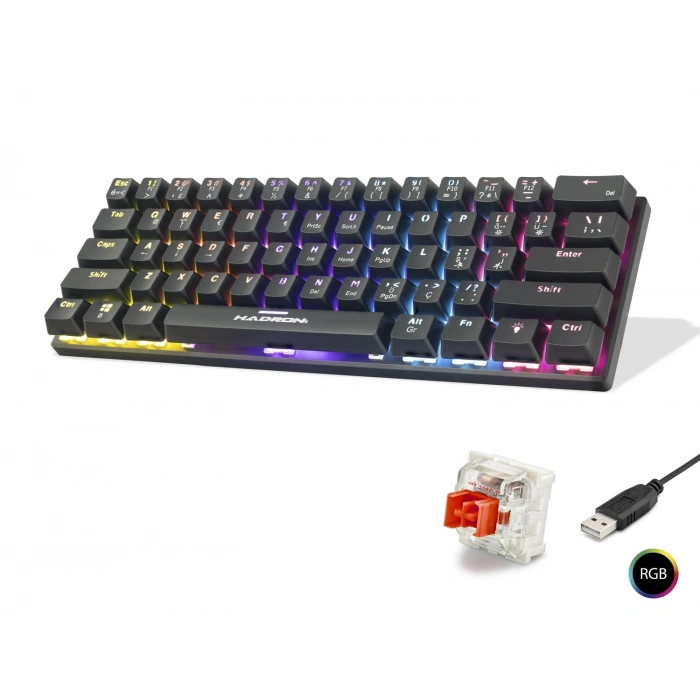 Mekanik Gaming Mini Klavye Red Switch Rgb - Siyah G509R