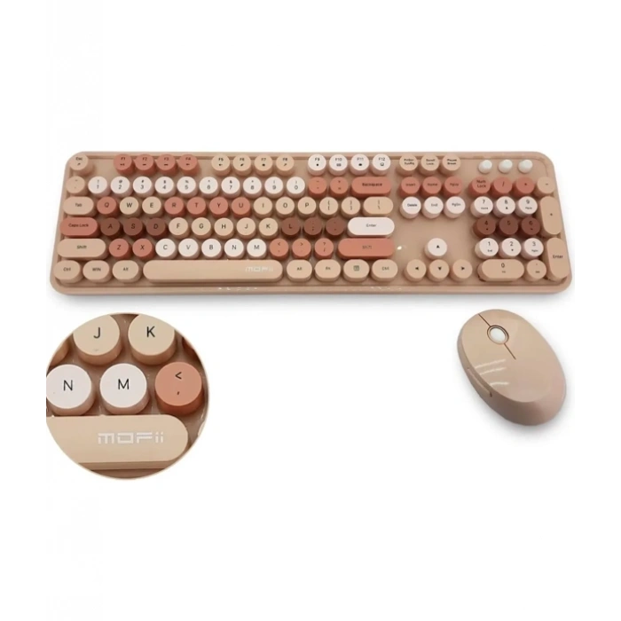 Mofii Kahverengi Sweet Dm Combo Klavye Mouse Set