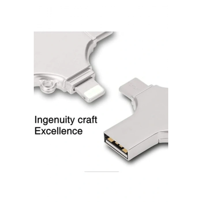 Otg 4in1 Cep Telefonu Çok Fonksiyonlu Usb Flash Bellek 128 Gb Type-c, Micro Sd Ve Kart Okuyucu
