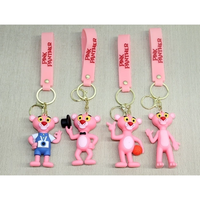 Pembe Panter Silikon Anahtarlık Alk4271