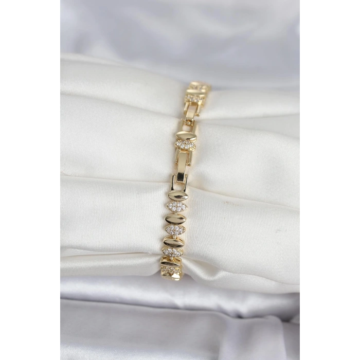 Pirinç Gold Renk Arpa Model Kadın Bileklik