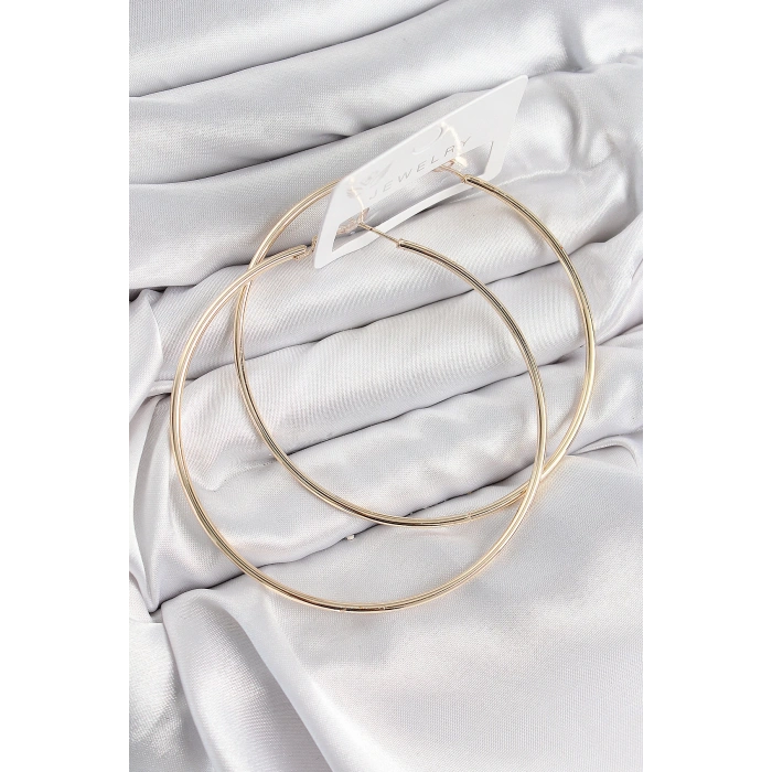 Pirinç Halka Model Gold Renk Kadın Küpe