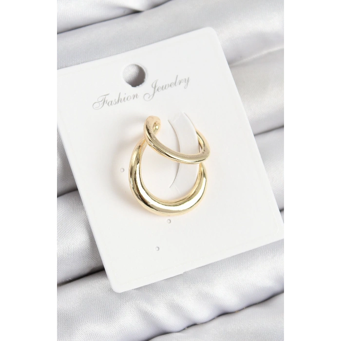 Pirinç Halka Model Gold Renk Sağ Kıkırdak Küpe