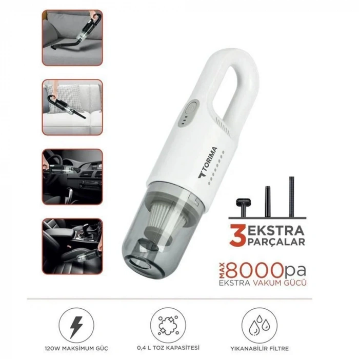 Şarjlı Araç EL Süpürgesi El Beyaz A031B