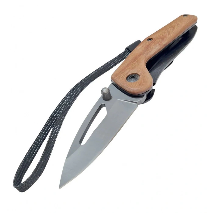 Taktik Çakı Küçük Paslanmaz Çelik Ahşap Sap 15 Cm