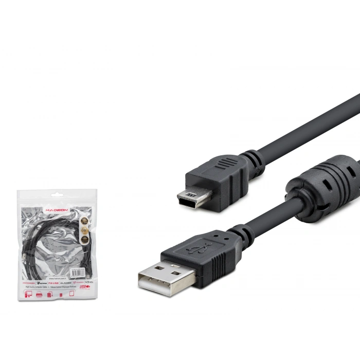 Usb Mini V3/5Pin To Usb Kablo 1.5 M - Si̇yah HDX7538
