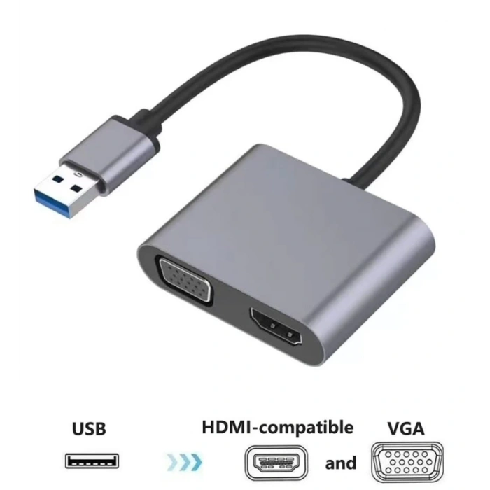 Usb To Hdmi+Vga 1080 P Hd09 ZR650