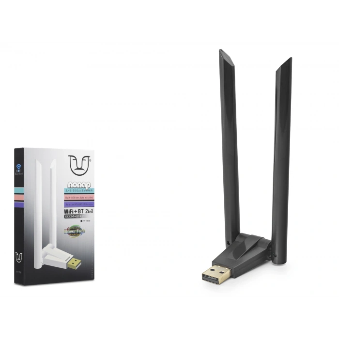 Usb Wifi Bluetooth Adaptör 600 Mbps Dual Band Bt 4.2 W168
