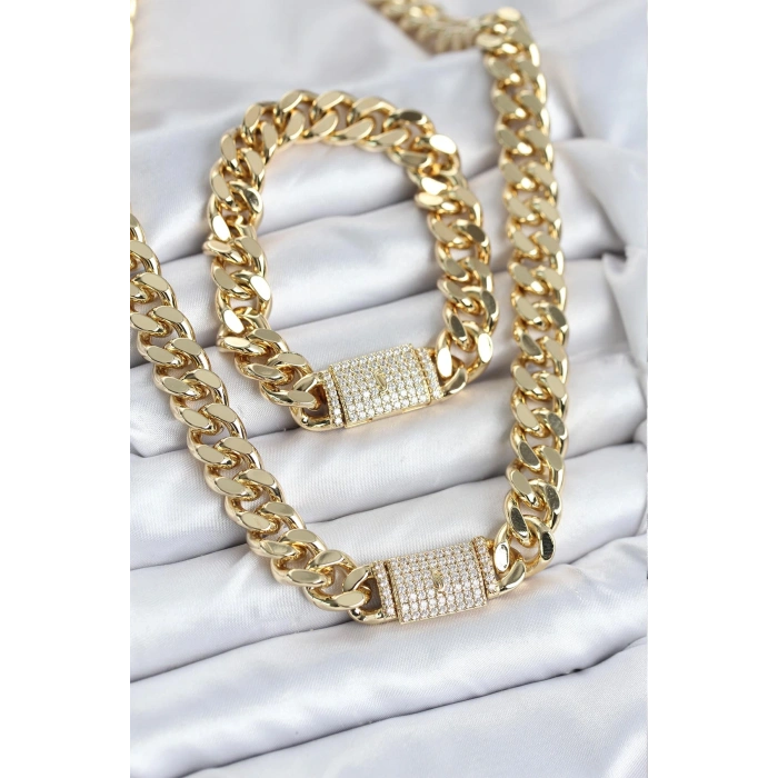 Xuping Gurmet Gold Renk Kolye ve Bileklik Seti