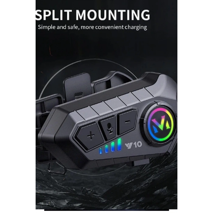 Y10 Kask Kulaklık Bluetooth Motosiklet Kulaklık 5,3 Bluetooth Intercom Motorsiklet Kulaklık