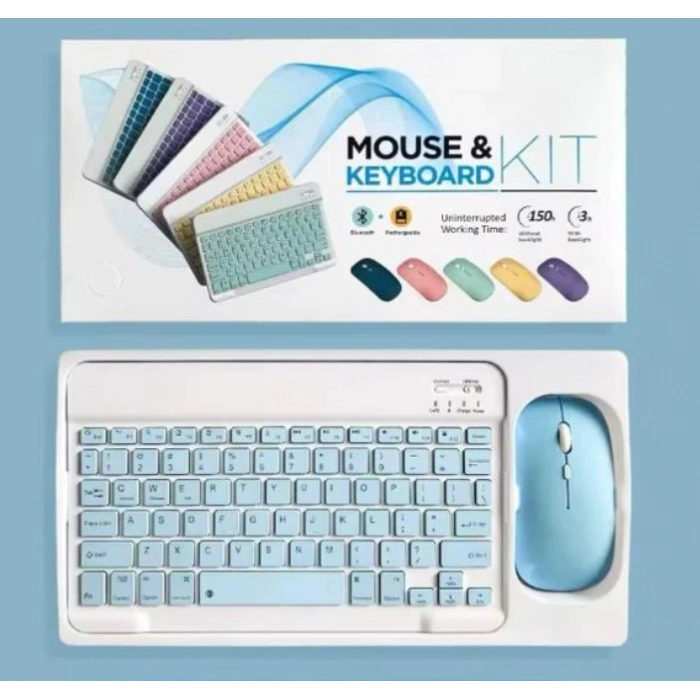 ZR20Km Mavi Kablosuz Klavye Mouse Set