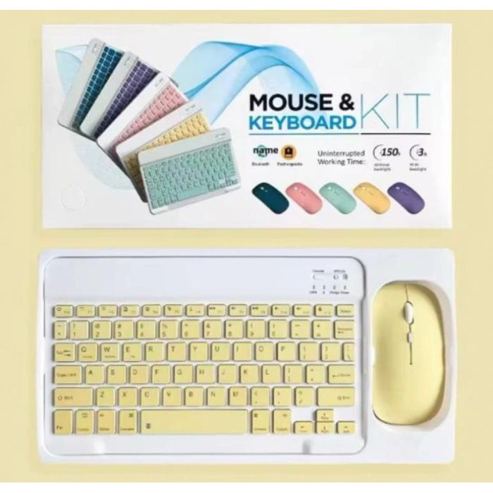 ZR20Km Sarı Kablosuz Klavye Mouse Set