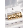 316L Çelik Gold Renk Halka Model Kadın Küpe Seti