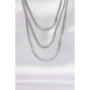 316L Çelik İtalyan Zincir Gümüş Renk Çoklu Kolye