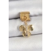 316L Çelik Sallantılı Zirkon Taşlı Fiyonk Model Gold Renk Nomination Charm