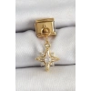 316L Çelik Sallantılı Zirkon Taşlı Kutup Yıldızı Model Gold Renk Nomination Charm