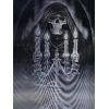 5D Elmas Boyama 3 Farklı Resim Değişenli Halloween İskelet Tablosu 30x40 cm