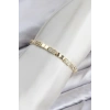 CM Kare Model Zirkon Taşlı VIP Seri Gold Renk Pirinç Kadın Bileklik