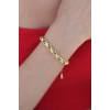 Gold Renk 316L Çelik Zincir Kadın Bileklik