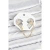 Kelebek Model Pirinç Gold Renk Zincir Bağlantılı Ear Cuff Küpe Seti