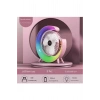Masaüstü Vantilatör Usb Şarjlı Rgb Led Işıklı 3 Kademeli 180° Ayarlanabilir Soğutucu Fan Pembe