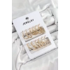 Pirinç Karışık Halka Model Gold Renk 6 Çift Kadın Küpe Set