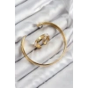 Pirinç Zirkon Taşlı Ayrık Model Gold Renk Bileklik Yüzük Set