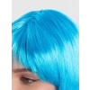 Turkuaz Açık Mavi Renk Düz Kesim Kısa Küt Parti Peruğu