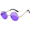Yuvarlak Cam John Lennon Tarzı Gümüş Çerçeveli Mor Gözlük