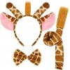 Zürafa Kosümü Aksesuar Seti 3 lü - Taç Papyon Kuyruk