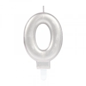 0 Rakam Mum Gümüş Renk