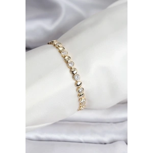 14K Gold Renk Kaplama Zirkon Taşlı CM Kadın Bileklik
