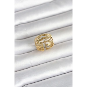 316L Çelik Gold Renk Başak Model Kadın Yüzük