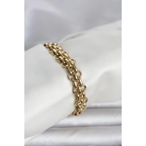 316L Çelik Gold Renk Hasır Zincir Model Kadın Bileklik