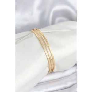 316L Çelik Gold Renk Simli Model Ajda 65 mm Kadın Bileklik