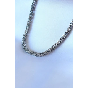 316L Çelik Gümüş Renk Kral Zincir Model Erkek Kolye