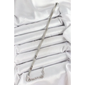 316L Çelik Gümüş Renk Yassı Zincir Model Kadın Bileklik