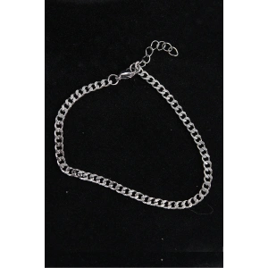 316L Çelik İnce Klasik Model Gümüş Renk Erkek Bileklik