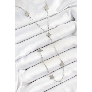 316L Çelik Kutup Yıldızı Figürlü Y Model Gümüş Renk Kadın Kolye