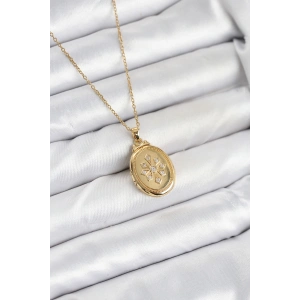 316L Çelik Zincir Gold Renk Kapaklı Açılabilir Model Kadın Kolye