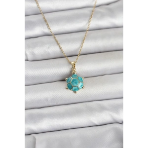 316L Çelik Zincir Gold Renk Kaplumbağa Model Kadın Kolye